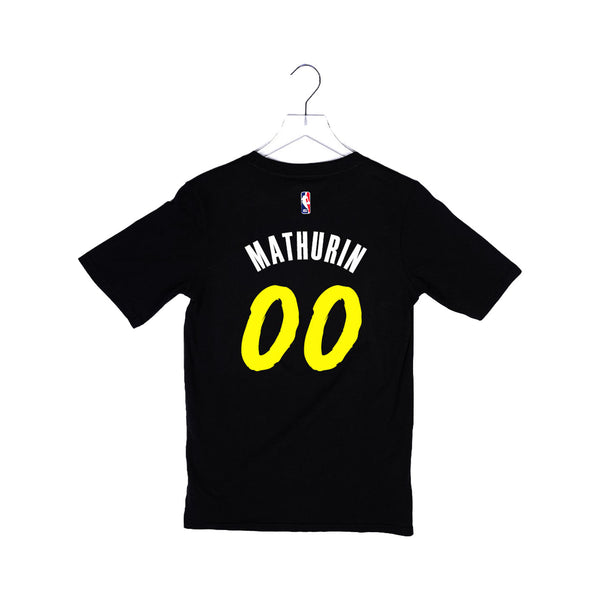 Youth Indiana Pacers #00 Bennedict Mathurin 23-24' CITY EDITION Name and Number T-shirt by Nike - Back View