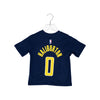 Toddler Indiana Pacers #0 Tyrese Haliburton Icon Name and Number T-shirt by Nike - Back View