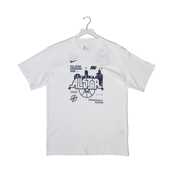 Adult NBA All-Star Indianapolis 2024 Air Max 90 T-Shirt in White by Nike in White - Front View