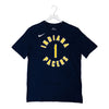 Adult Indiana Pacers #1 Obi Toppin Icon Name and Number T-shirt by Nike In Navy - Front View