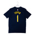 Adult Indiana Pacers #1 Obi Toppin Icon Name and Number T-shirt by Nike In Navy - Back View