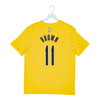 Adult Indiana Pacers #11 Bruce Brown Statement Name and Number T-shirt by Jordan in Gold - Back View
