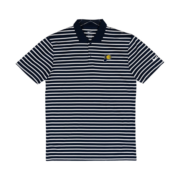 Adult Indiana Pacers Victory Stripe Polo Shirt in Navy by Nike - Front View