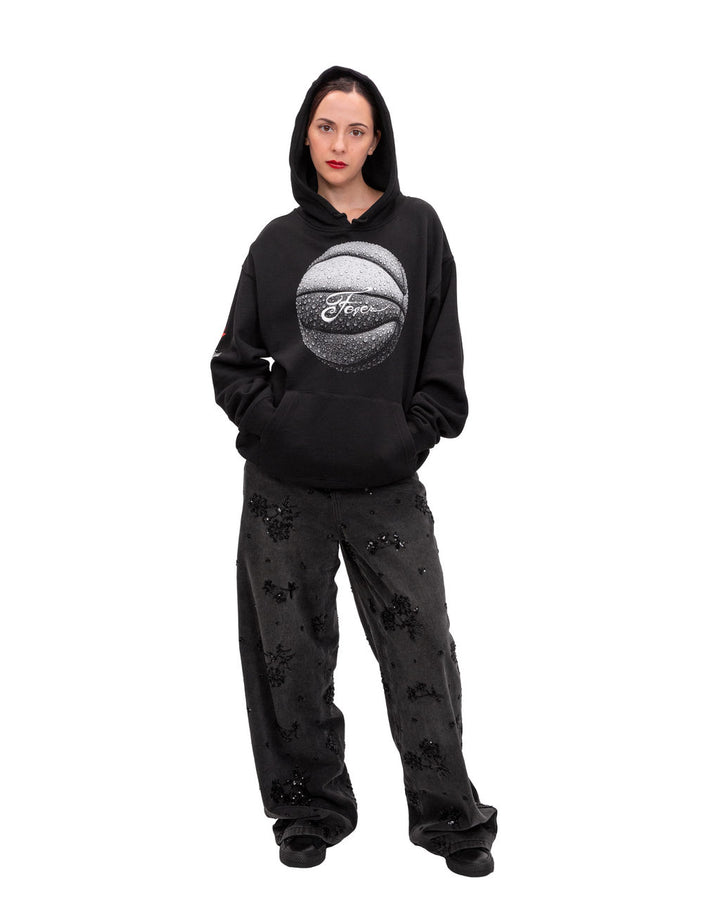 Adult Indiana Fever Basketball Hero Hoodie in Black by 9 COMMONS