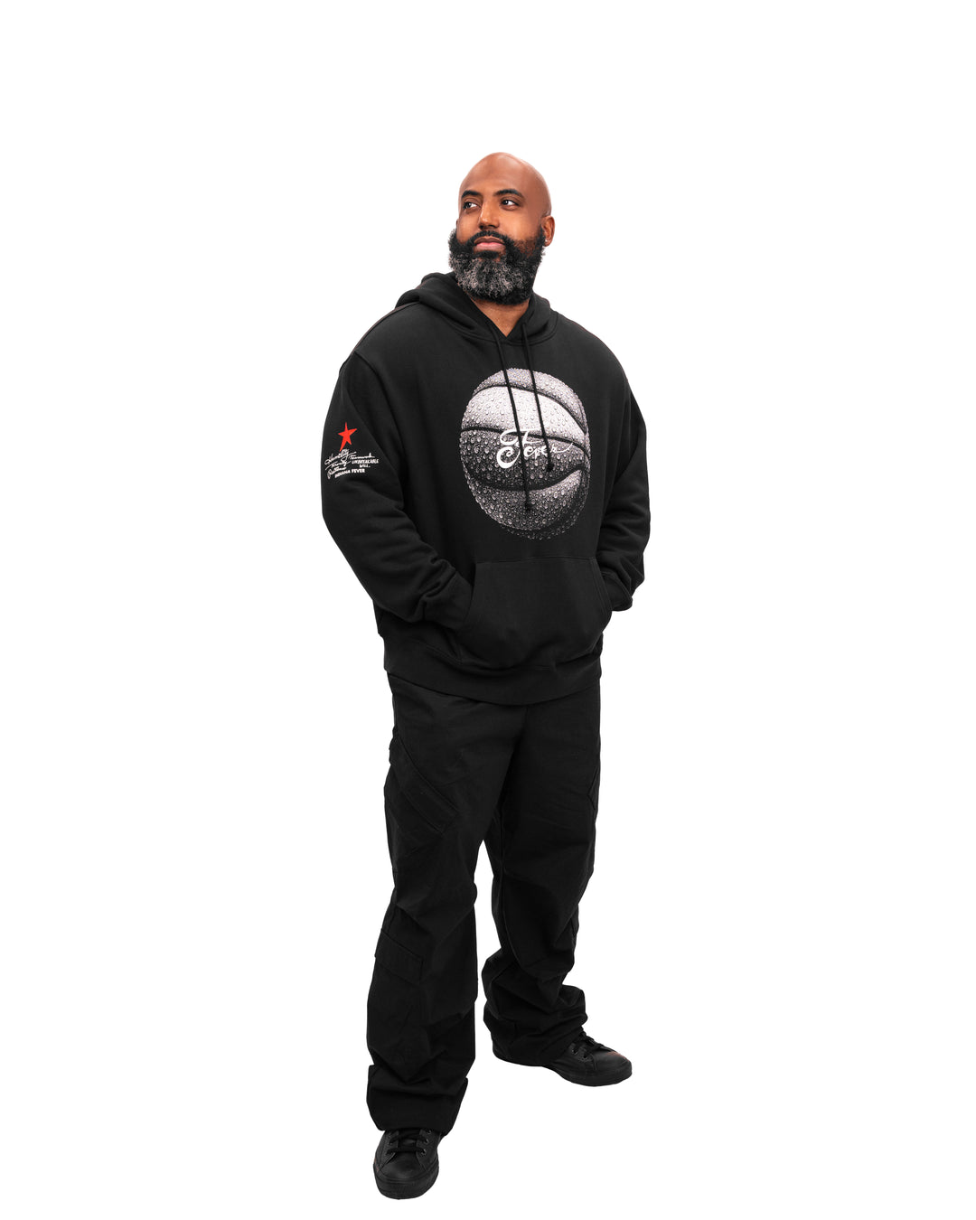 Adult Indiana Fever Basketball Hero Hoodie in Black by 9 COMMONS