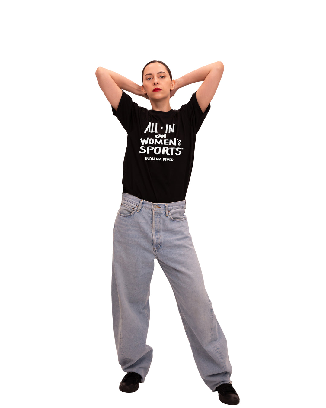Adult Indiana Fever All In On Women's Sports T-shirt in Black by 9Commons