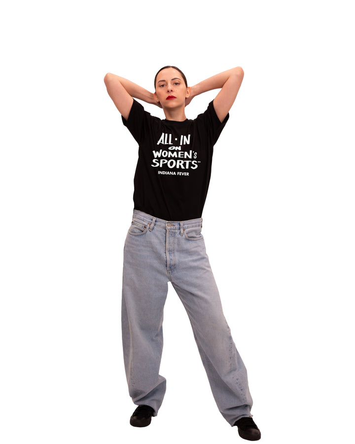 Adult Indiana Fever All In On Women's Sports T-shirt in Black by 9Commons