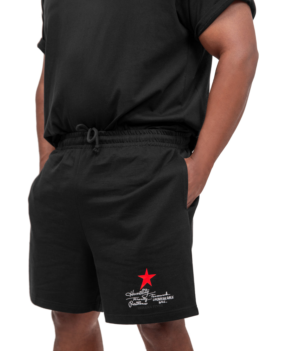 Adult Indiana Fever Phrase Shorts in Black by 9 COMMONS