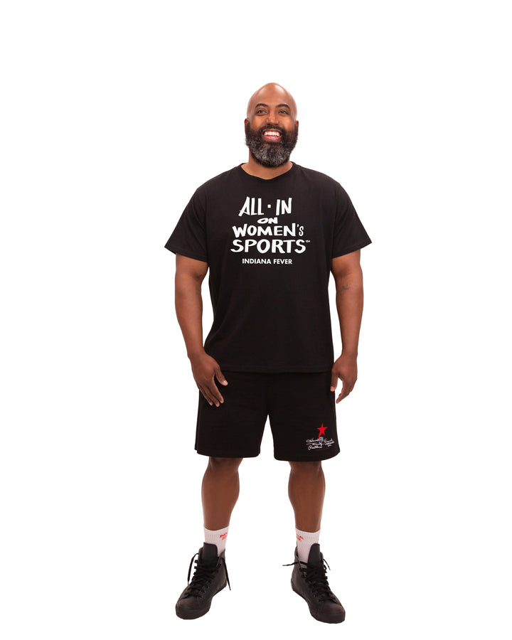 Adult Indiana Fever All In On Women's Sports T-shirt in Black by 9Commons
