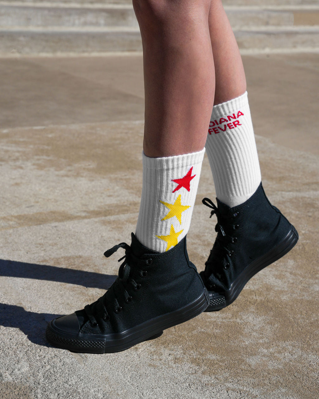 Adult Indiana Fever Star Socks in White by 9 COMMONS