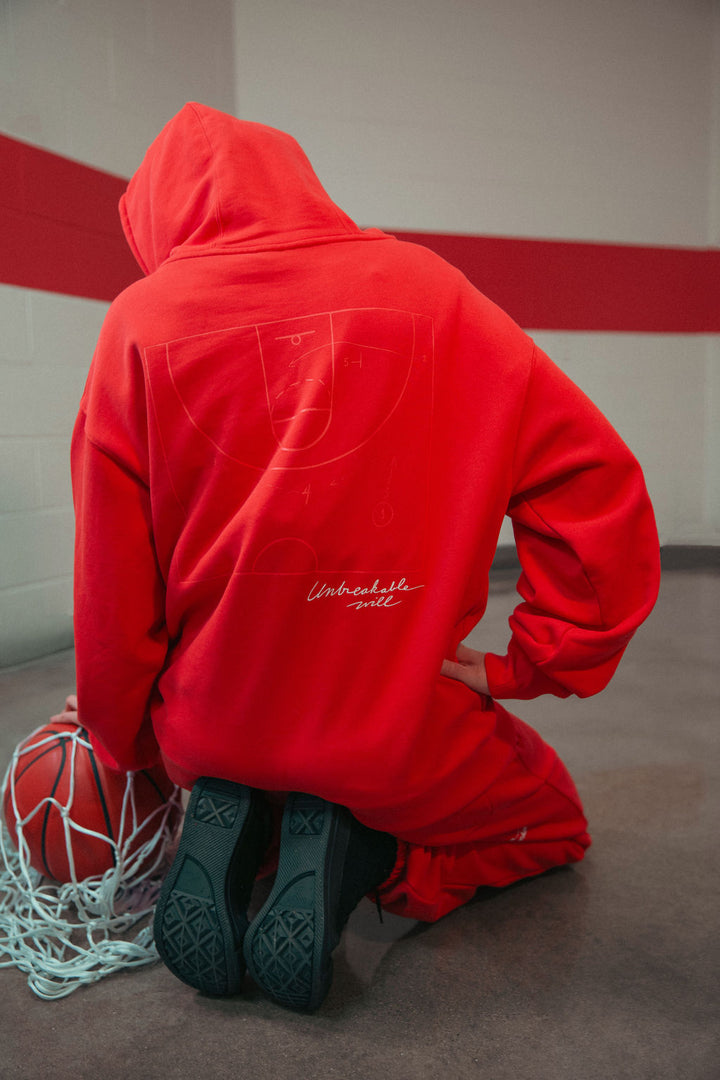 Adult Indiana Fever Red Out Hooded Sweatshirt in Red by 9 COMMONS
