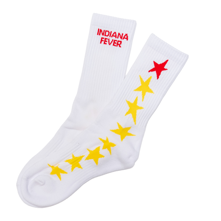 Adult Indiana Fever Star Socks in White by 9 COMMONS
