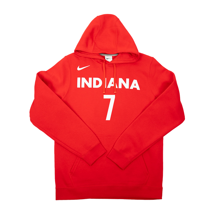 Adult Indiana Fever #7 Aliyah Boston Rebel Name and Number Sweatshirt in Red by Nike