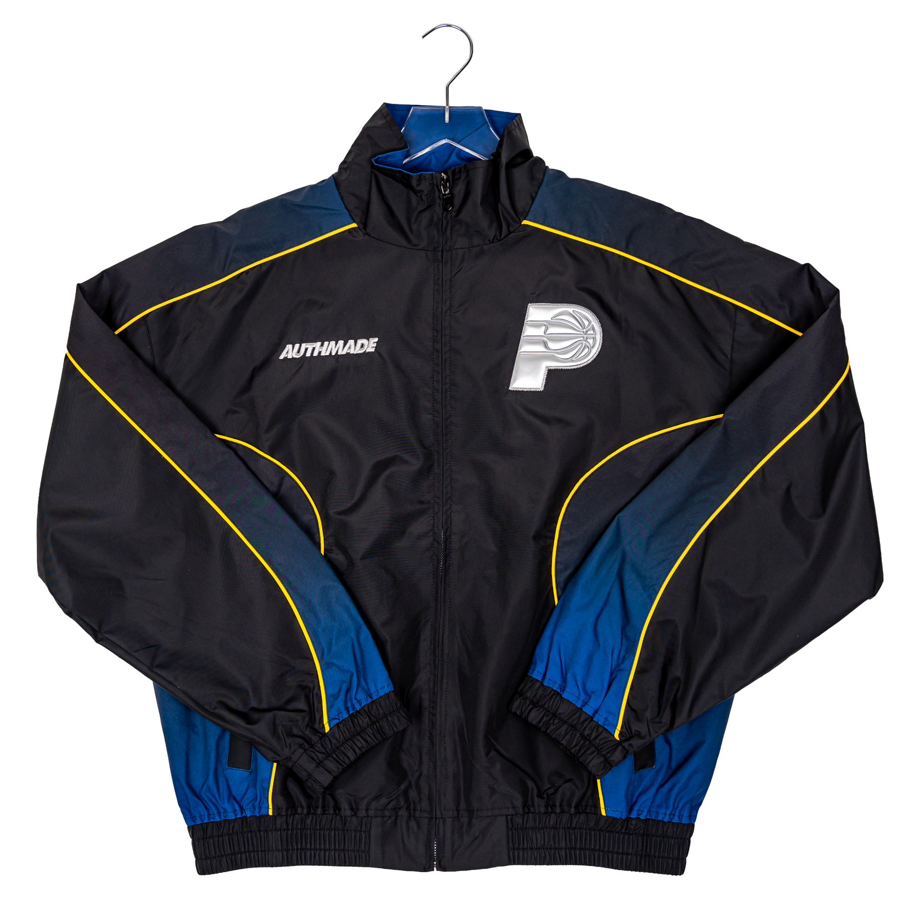 Adult Indiana Pacers Chrome Full-Zip Windbreaker in Navy by Adult Indiana Pacers Chrome Full-Zip Windbreaker in Navy by