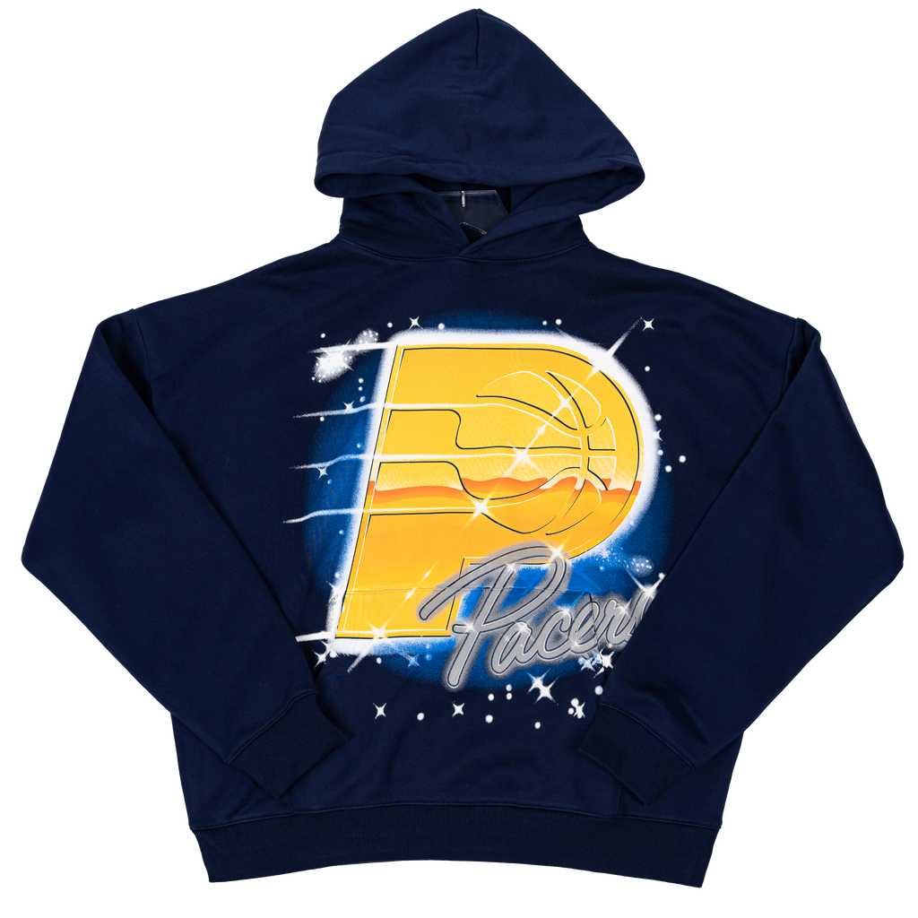 Adult Indiana Pacers Chrome Logo Hooded Sweatshirt in Navy by