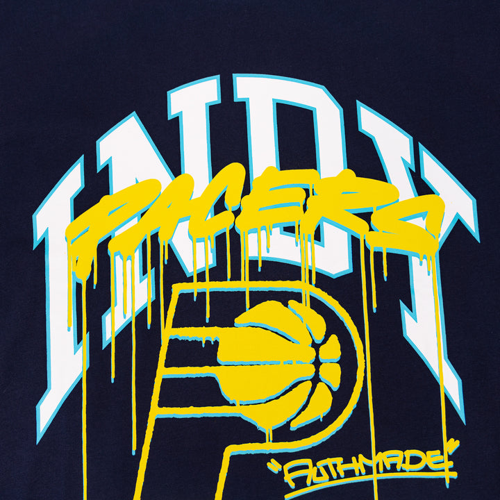 Adult Indiana Pacers 24-25' CITY EDITION Drip T-shirt in Navy by Authmade