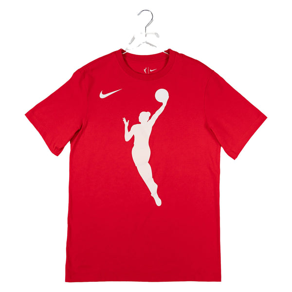Adult WNBA Logo Woman Short Sleeve T-Shirt by Nike in Red - Front View