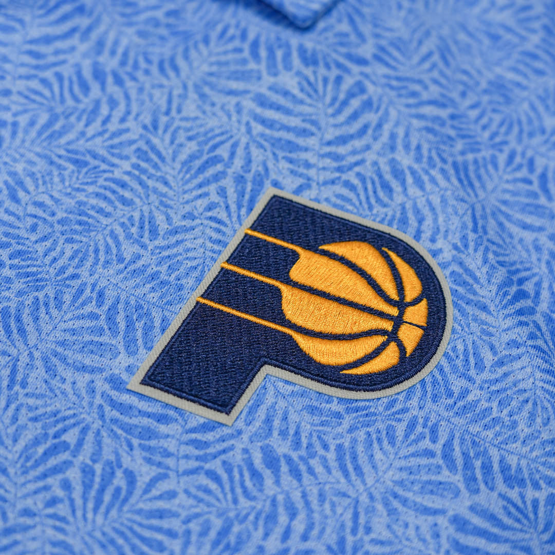 Adult Indiana Pacers Tentril Button Down Shirt in Royal by Antigua