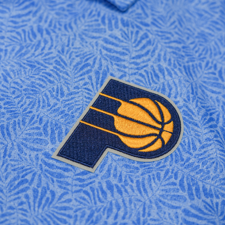 Adult Indiana Pacers Tentril Button Down Shirt in Royal by Antigua