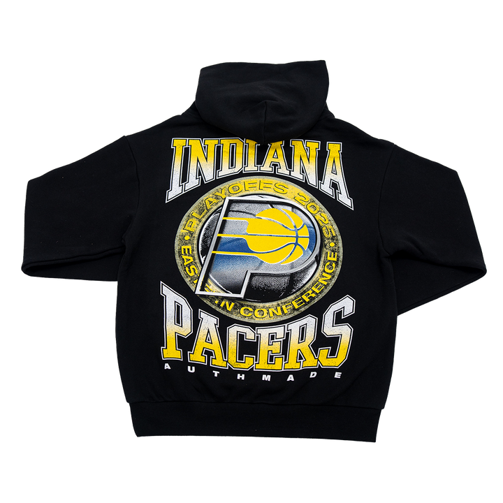 Adult Indiana Pacers 2025 NBA Playoffs Swish Hooded Sweatshirt in Charcoal by Authmade