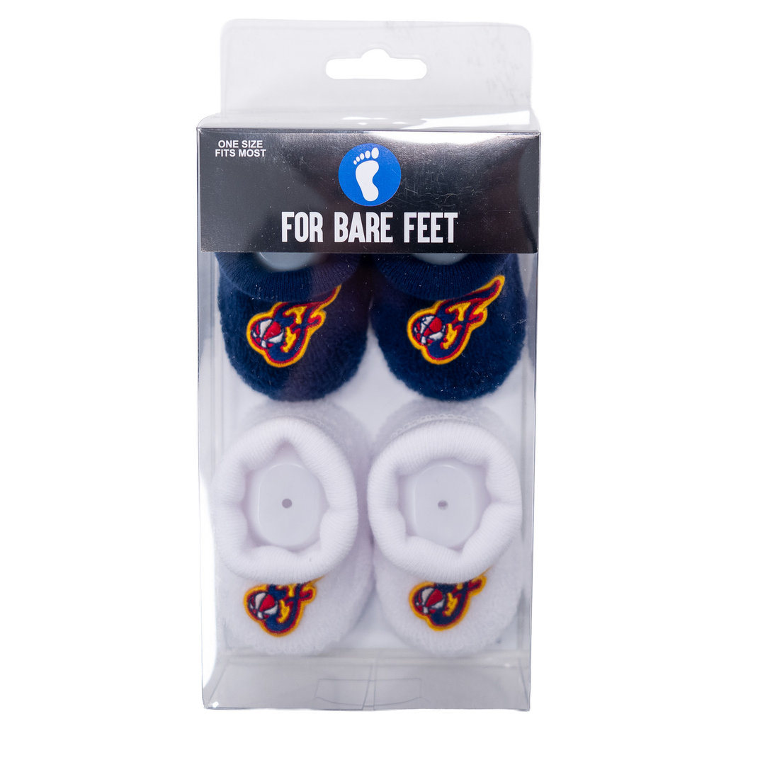 Infant Indiana Fever Booties in Navy by For Bare Feet