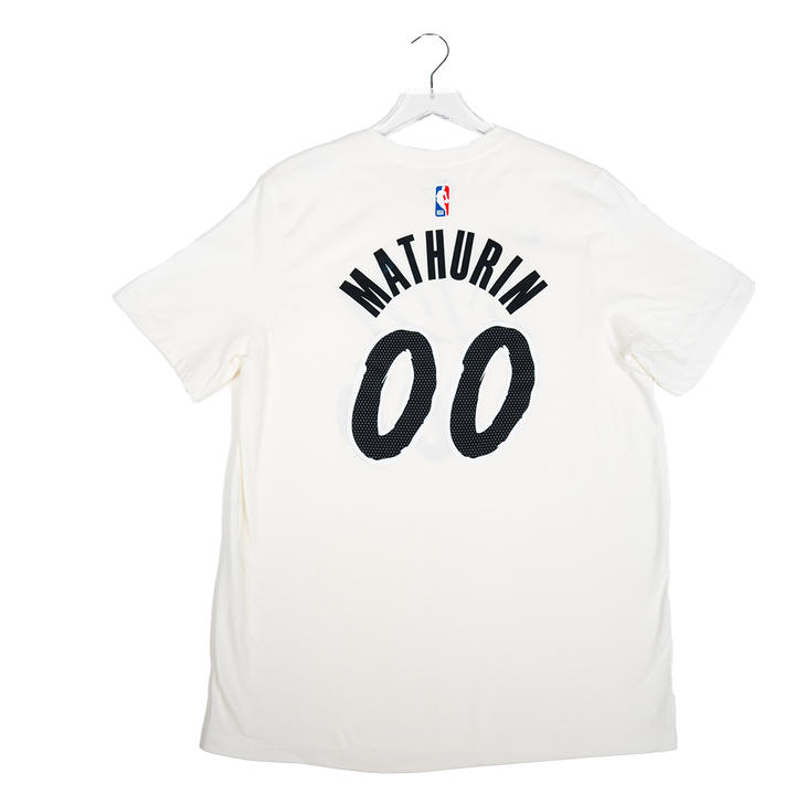 Adult Indiana Pacers #00 Bennedict Mathurin 24-25' CITY EDITION Name and Number T-shirt in White by Nike