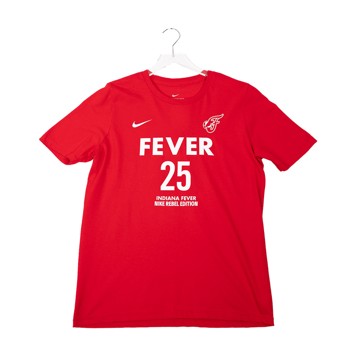 Adult Indiana Fever #25 Dewanna Bonner Rebel Name and Number T-Shirt in Red by Nike