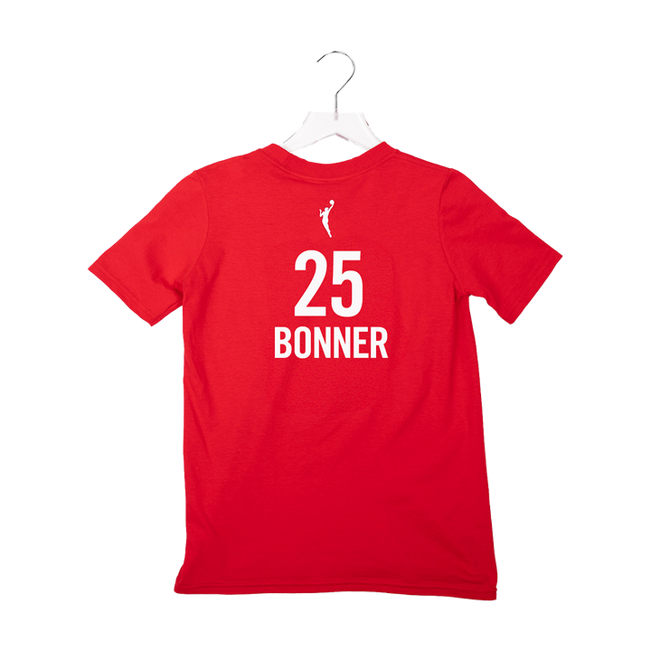 Adult Indiana Fever #25 Dewanna Bonner Rebel Name and Number T-Shirt in Red by Nike