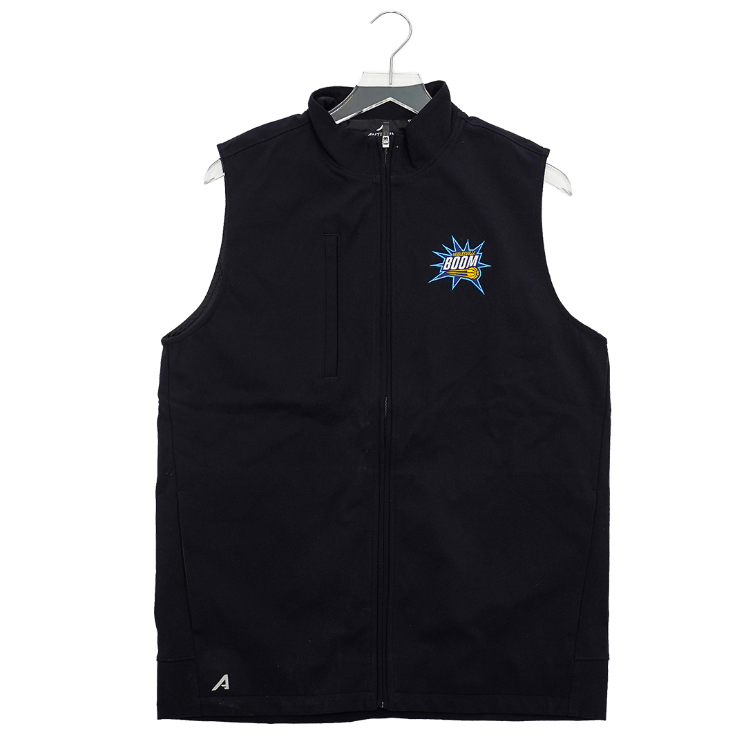 Adult Noblesville Boom Full-Zip Regard Vest in Black by Antigua