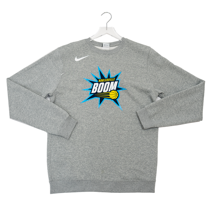 Adult Noblesville Boom Primary Logo Crewneck Sweatshirt in Grey by Nike