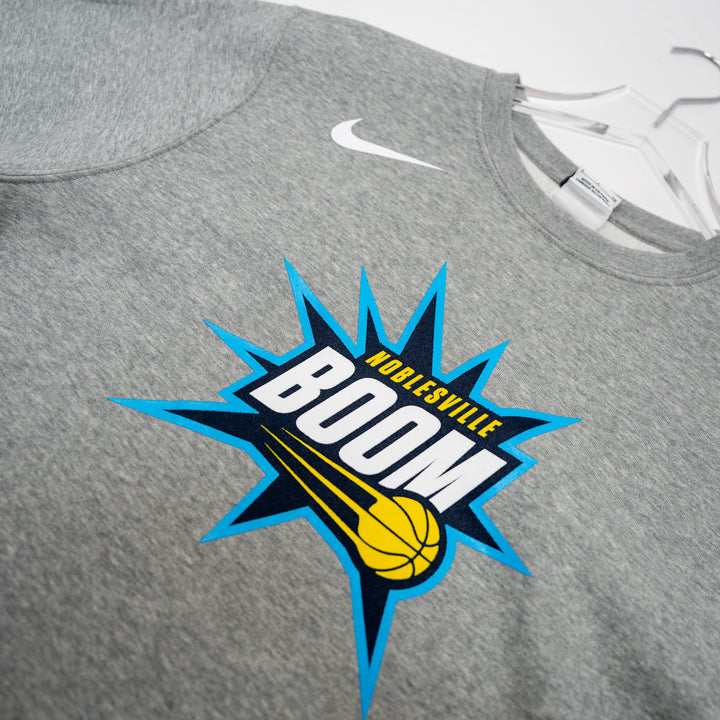 Adult Noblesville Boom Primary Logo Crewneck Sweatshirt in Grey by Nike