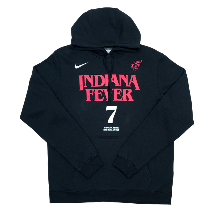 Adult Indiana Fever #7 Aliyah Boston Stranger Things Rebel Name and Number Hooded Sweatshirt in Black by Nike