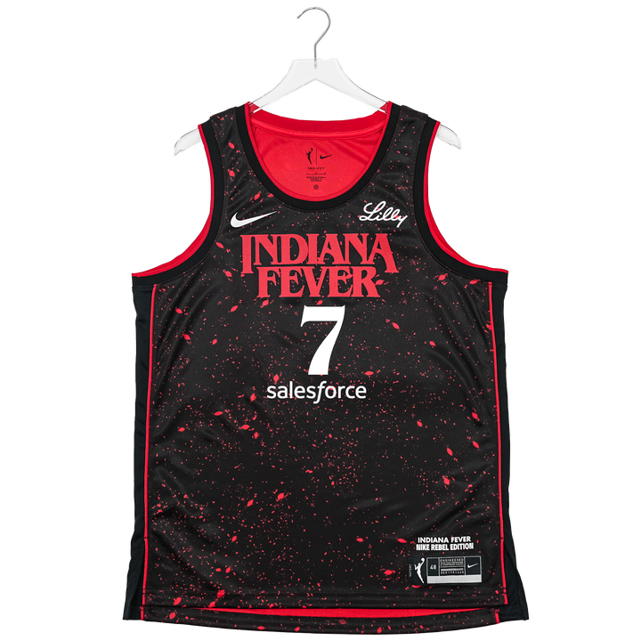 Adult Indiana Fever #7 Aliyah Boston Stranger Things Rebel Swingman Jersey in Black by Nike
