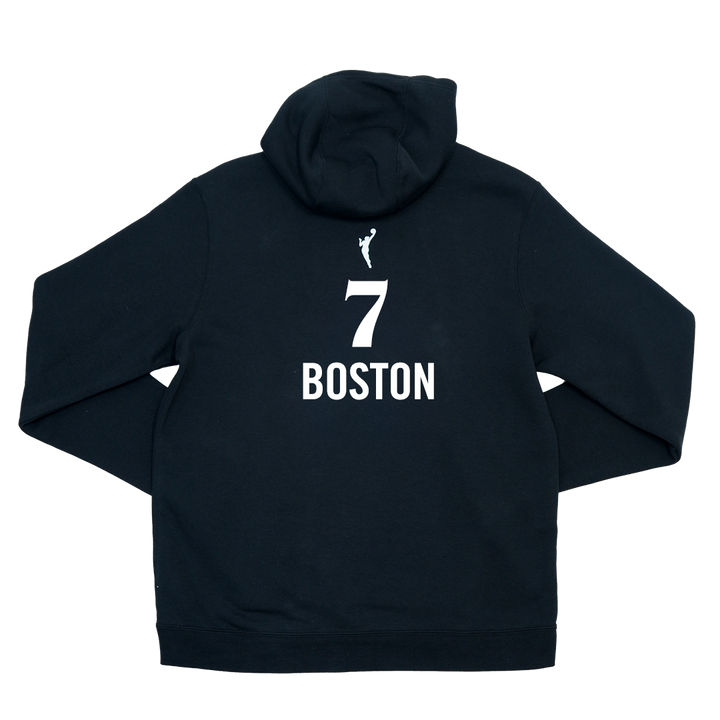 Adult Indiana Fever #7 Aliyah Boston Stranger Things Rebel Name and Number Hooded Sweatshirt in Black by Nike
