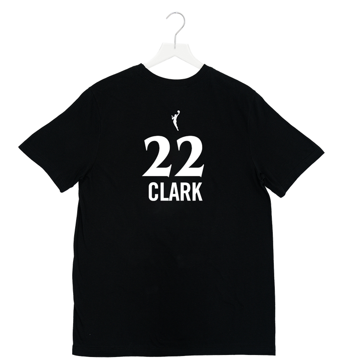 Adult Indiana Fever #22 Caitlin Clark Stranger Things Rebel Name and Number T-shirt in Black by Nike