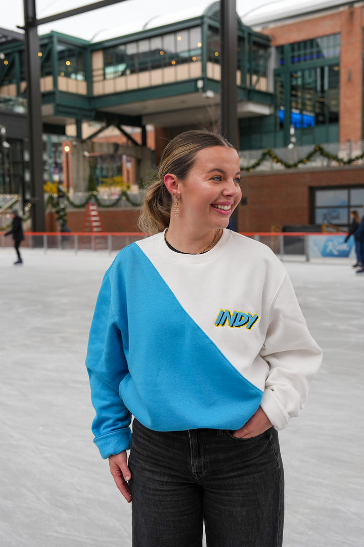 Adult Indiana Pacers 24-25' CITY EDITION INDY Colorblock Crewneck Sweatshirt in White by UNK
