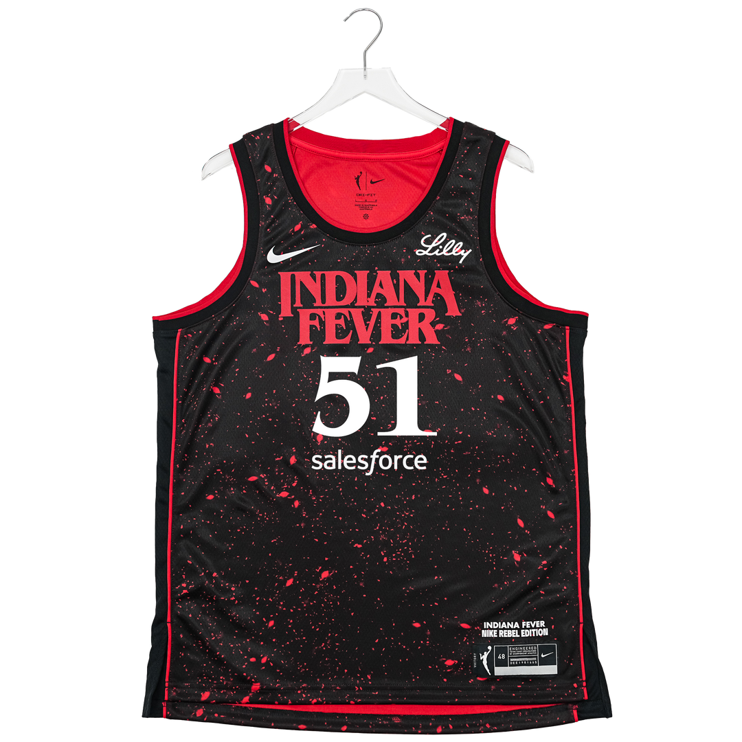 Adult Indiana Fever #51 Sydney Colson Stranger Things Rebel Swingman Jersey in Black by Nike