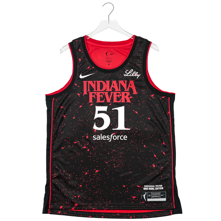 Adult Indiana Fever #51 Sydney Colson Stranger Things Rebel Swingman Jersey in Black by Nike