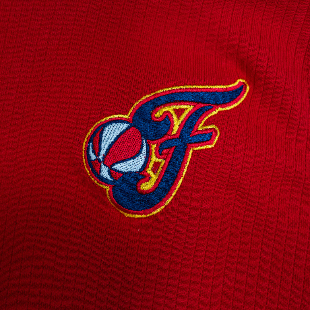 Women's Indiana Fever Cropped Hooded Knit Top in Red by FISLL