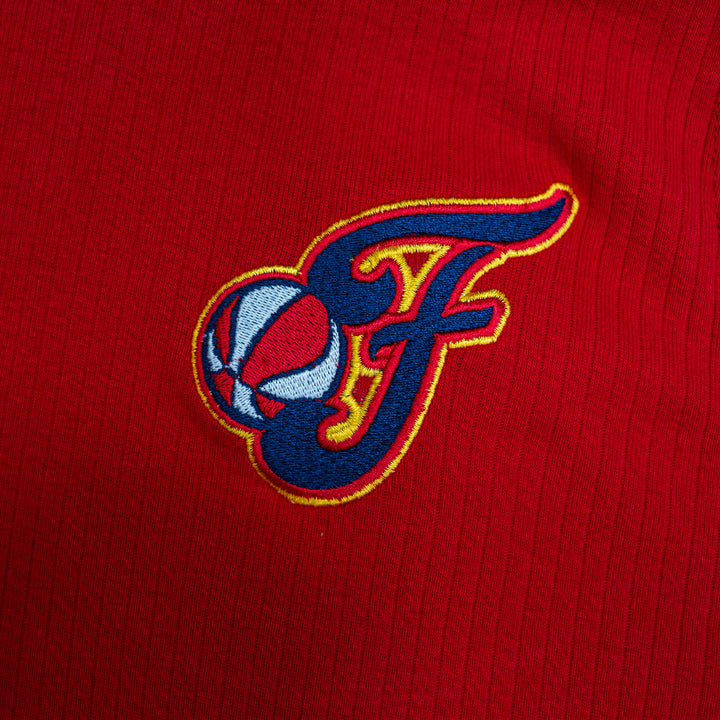 Women's Indiana Fever Cropped Hooded Knit Top in Red by FISLL