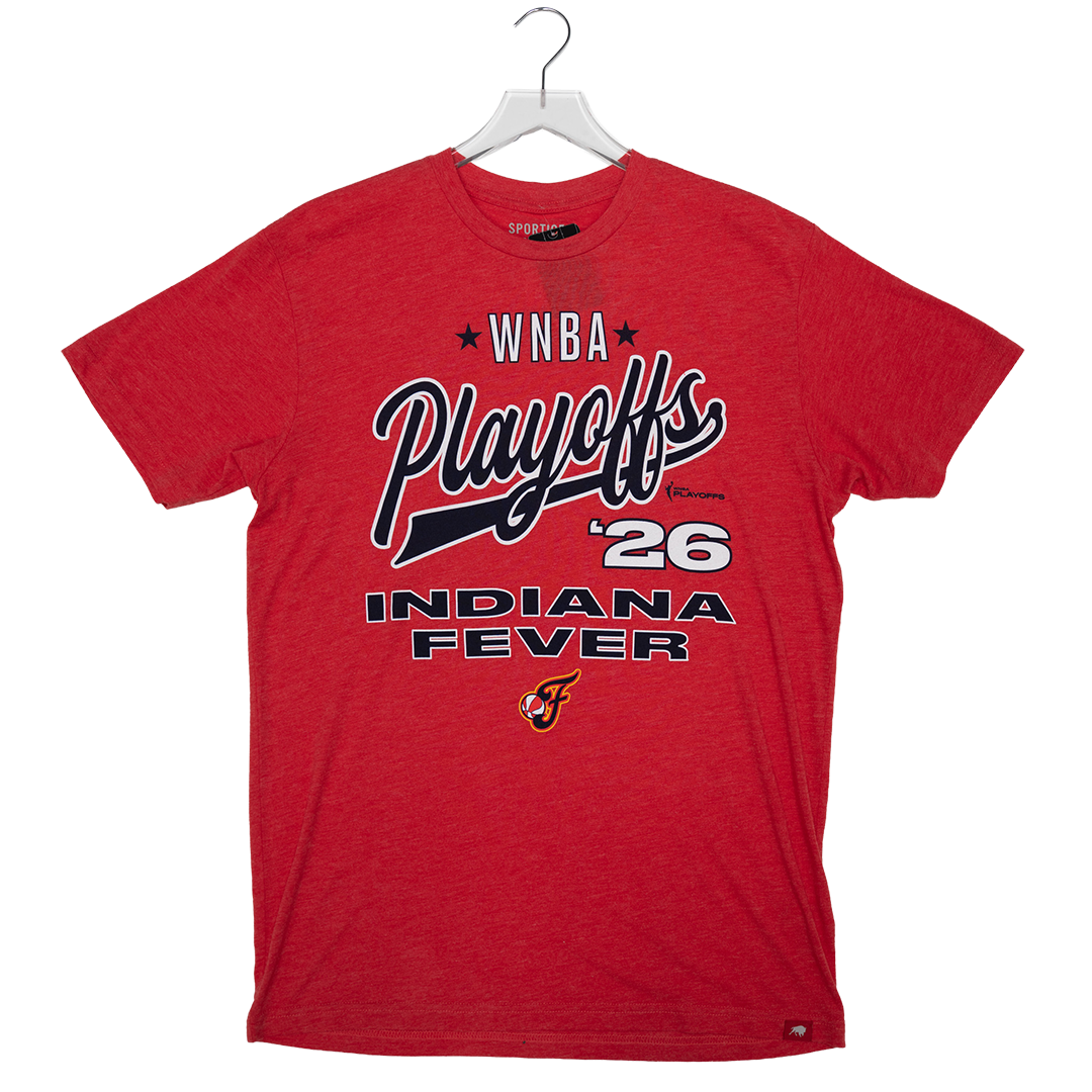 Adult Indiana Fever 2026 WNBA Playoffs T-shirt in Red by Sportiqe