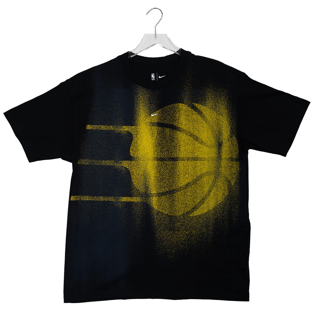 Adult Indiana Pacers 26-27 Icon Standard Issue T-shirt in Black by Nike