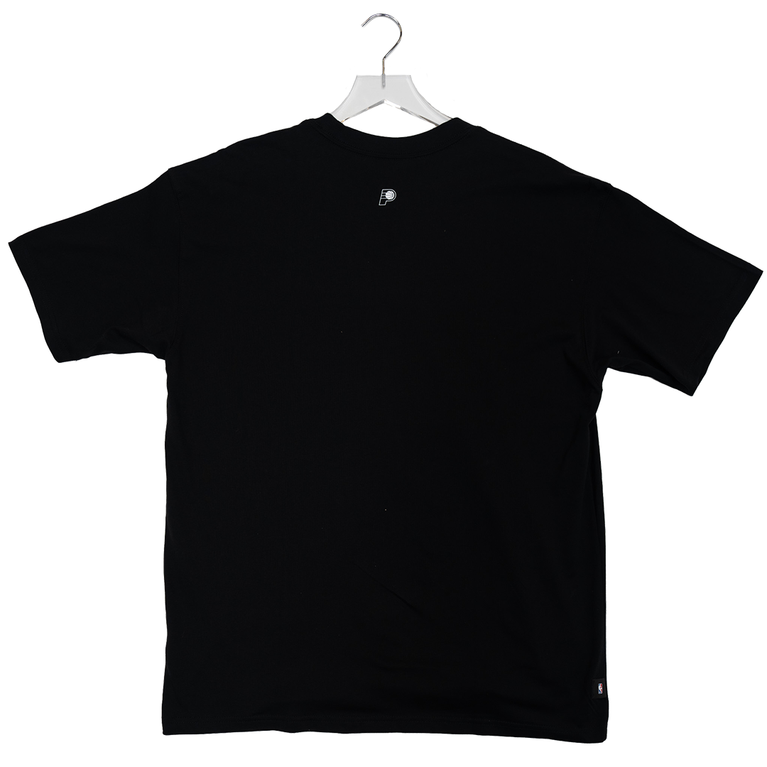 Adult Indiana Pacers 26-27 Icon Standard Issue T-shirt in Black by Nike