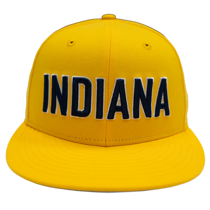Adult Indiana Pacers Wordmark 9FIFTY Hat in Gold by New Era