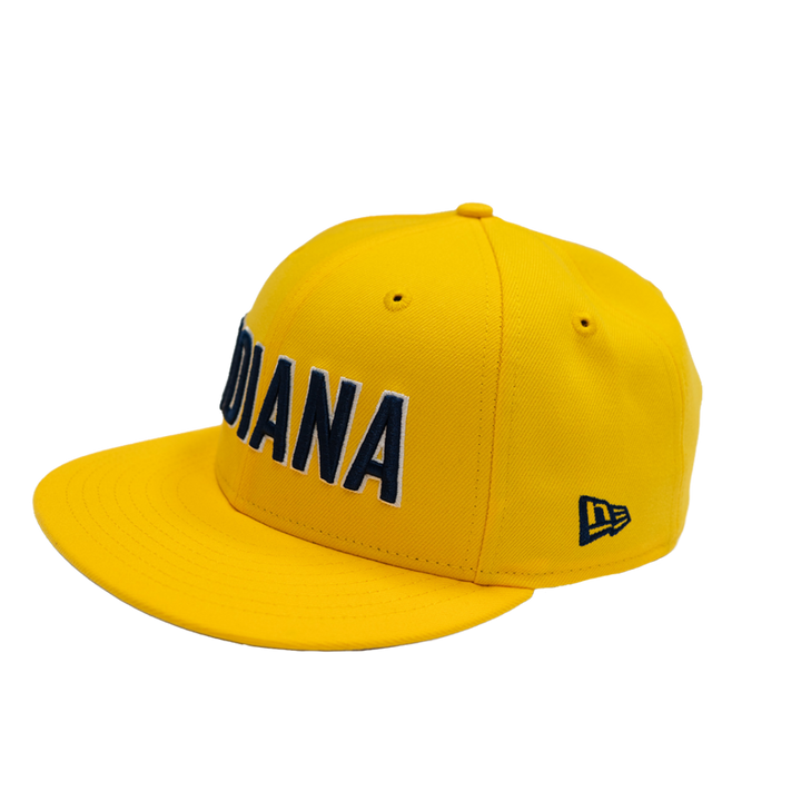 Adult Indiana Pacers Wordmark 9FIFTY Hat in Gold by New Era