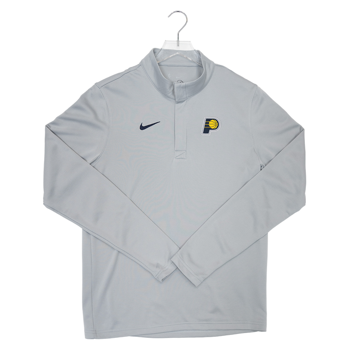Adult Indiana Pacers 1/4 Zip Performance top in Heather Grey by Nike