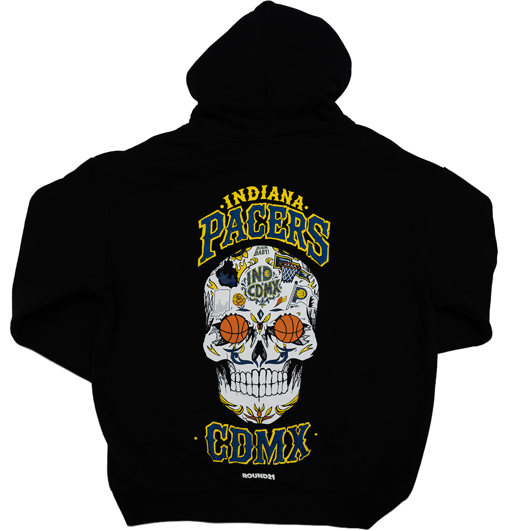 Adult Indiana Pacers CDMX Game Noches De Los Hooded Sweatshirt in Black by Round21