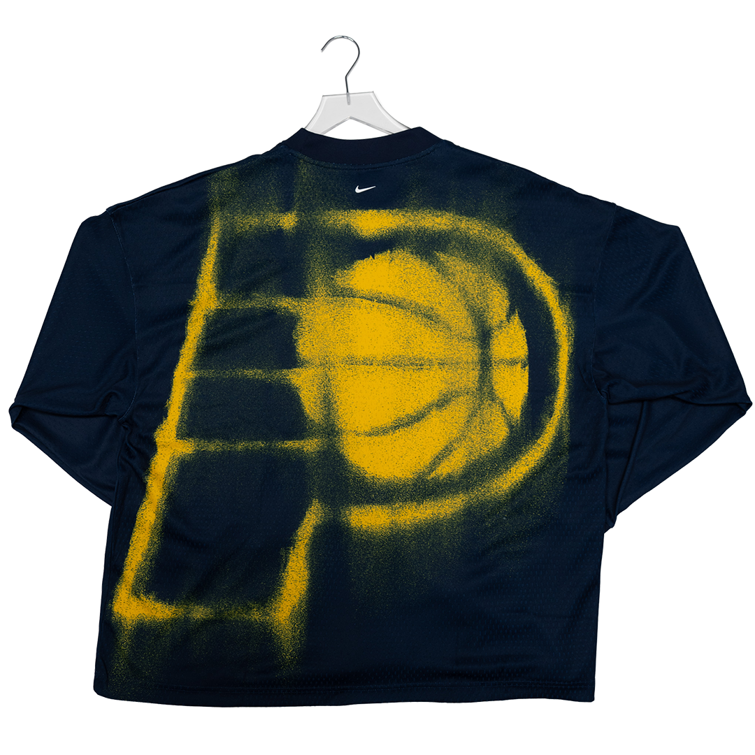 Adult Indiana Pacers 26-27' Long-Sleeve Pregame Shirt in Navy by Nike