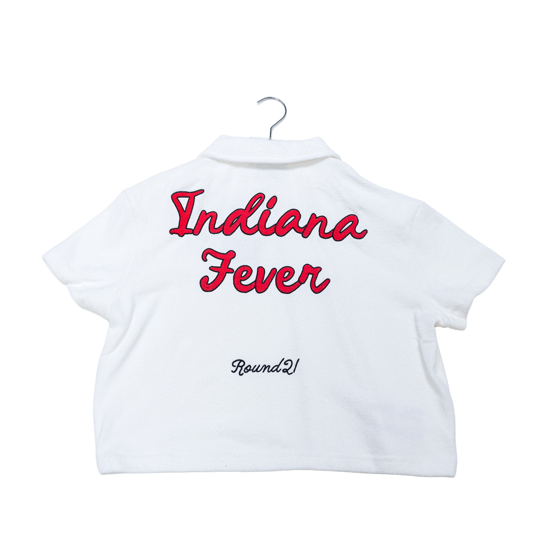 Womens Indiana Fever French Terry Full-Zip Jacket in White by Round21