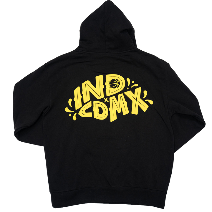 Adult Indiana Pacers CDMX Game Skeleton Basketball Hooded Sweatshirt in Black by Round21